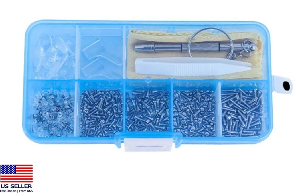 8 Eyeglass Nose Pads +8 Screw-in Glasses Repair Kit + 1 Screwdriver Tool Sets 3