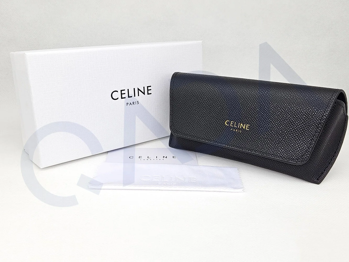 Celine Sunglasses Eyeglasses Medium Soft Leather Case w/ Cloth & Giftbox - Black 2