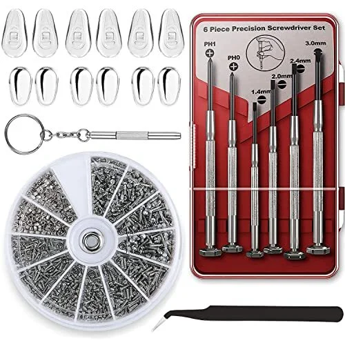 Eyeglass Repair Kit, PTSLKHN Sunglasses Repair Tool Kit with Eyeglass Screws,...