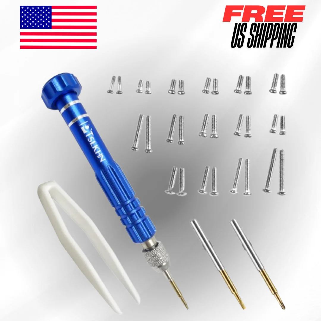 EyeGlass Repairing Kit Steel Screwdriver with 15 Types of Screws Repair Tool Set
