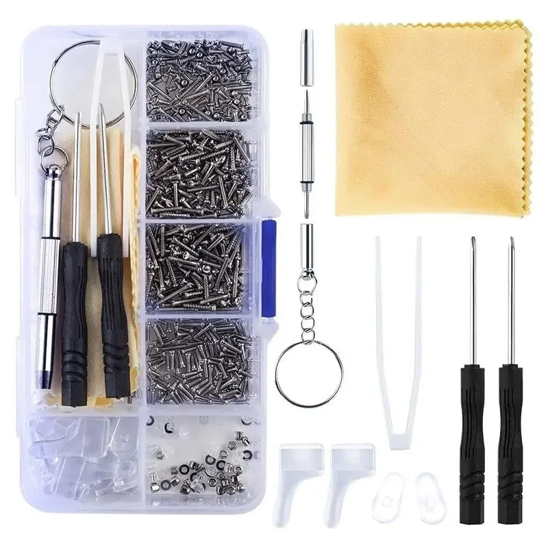 Eyeglasses Repair Kit Screws Nuts Nose Pads Sunglasses Tool Set Glasses Fix Kit 2