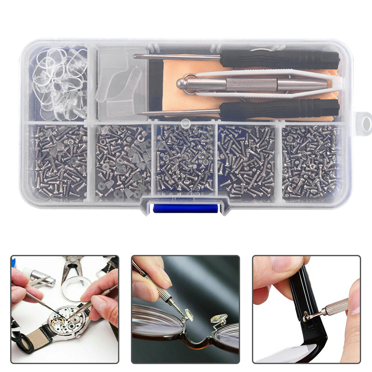 Eyeglasses Repair Kit, sunglass Screws Kit Reading Glasses Optical Screwdriver 3