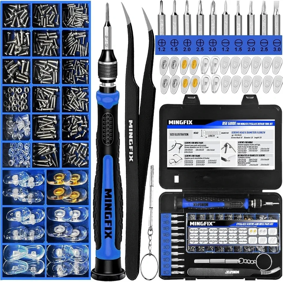 Eyeglasses Repair Kit, sunglass Screws Kit Reading Glasses Optical Screwdriver 4