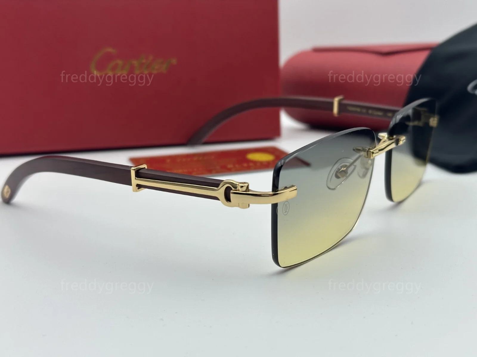 Men Cr Sunglasses Rimless Glasses Eyeglasses - Silver/Gray 2