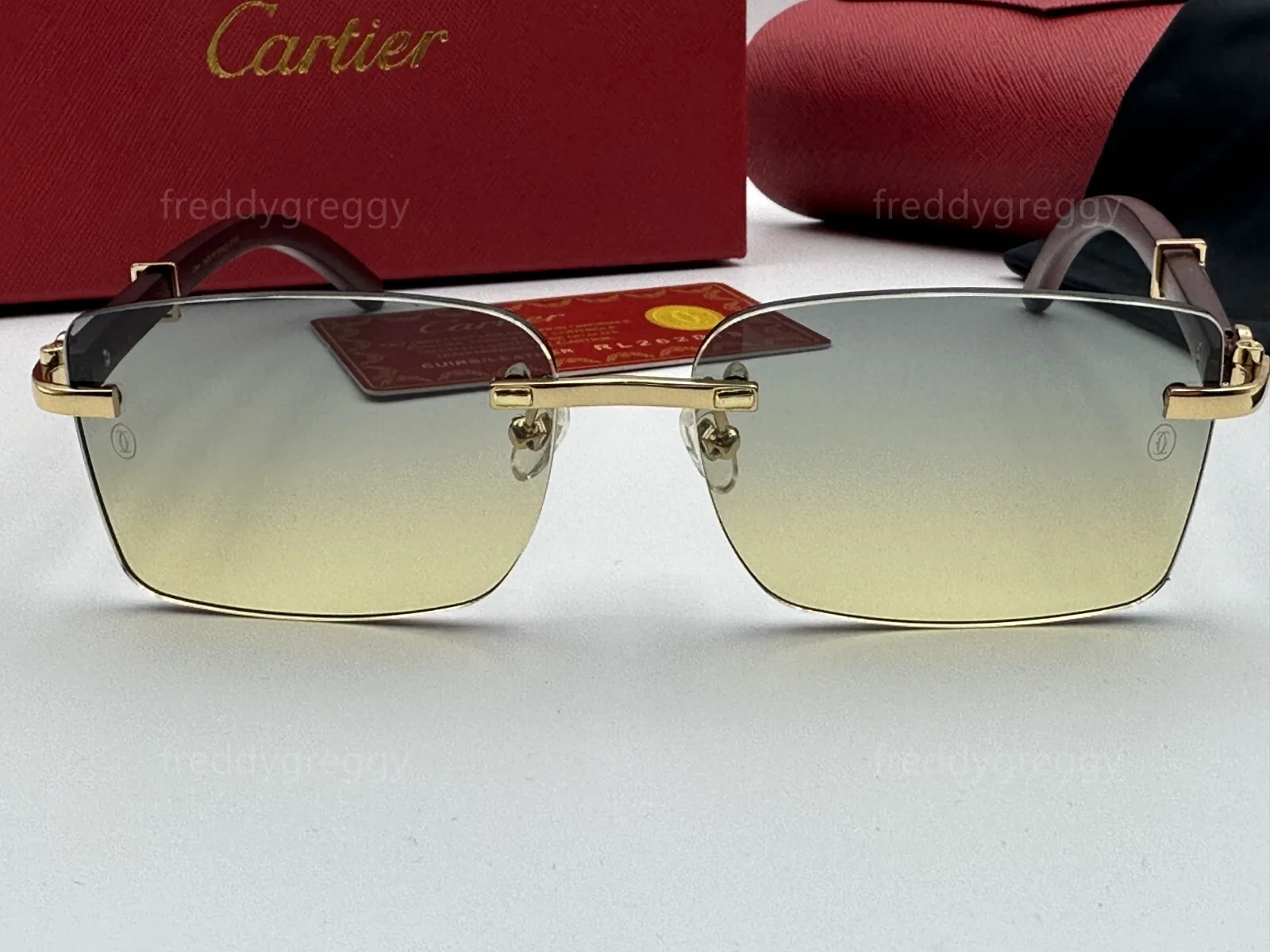 Men Cr Sunglasses Rimless Glasses Eyeglasses - Silver/Gray 3