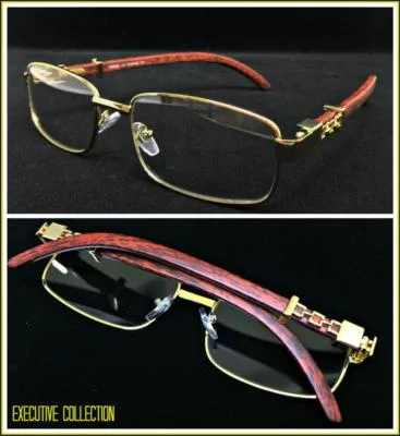 Mens Classy Elegant Retro Style Clear Lens EYE GLASSES Square Gold & Black Frame