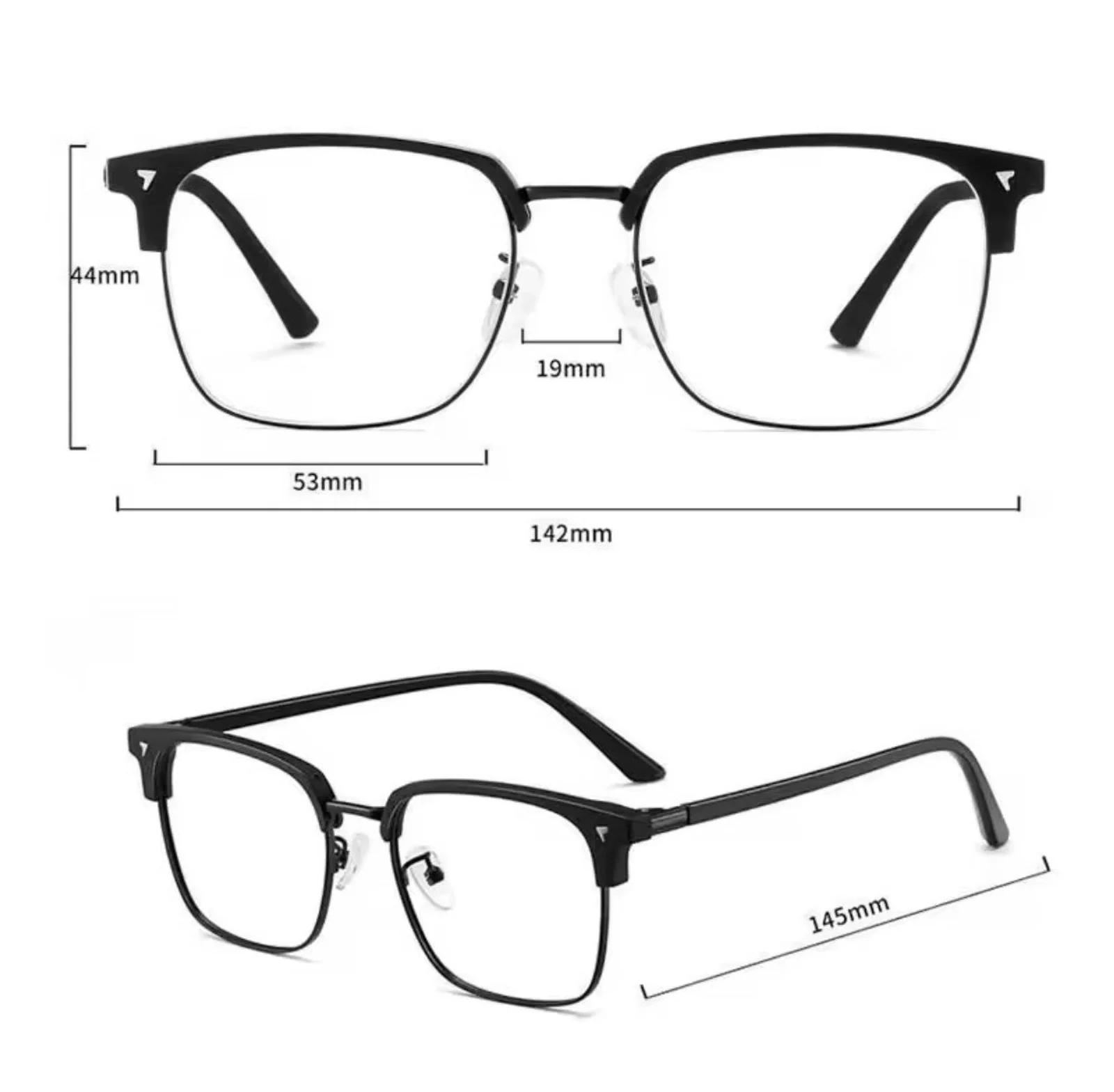 Photochromic Frameless Eyeglasses for Men Fashion Glasses Anti Radiation Eye Sun 2