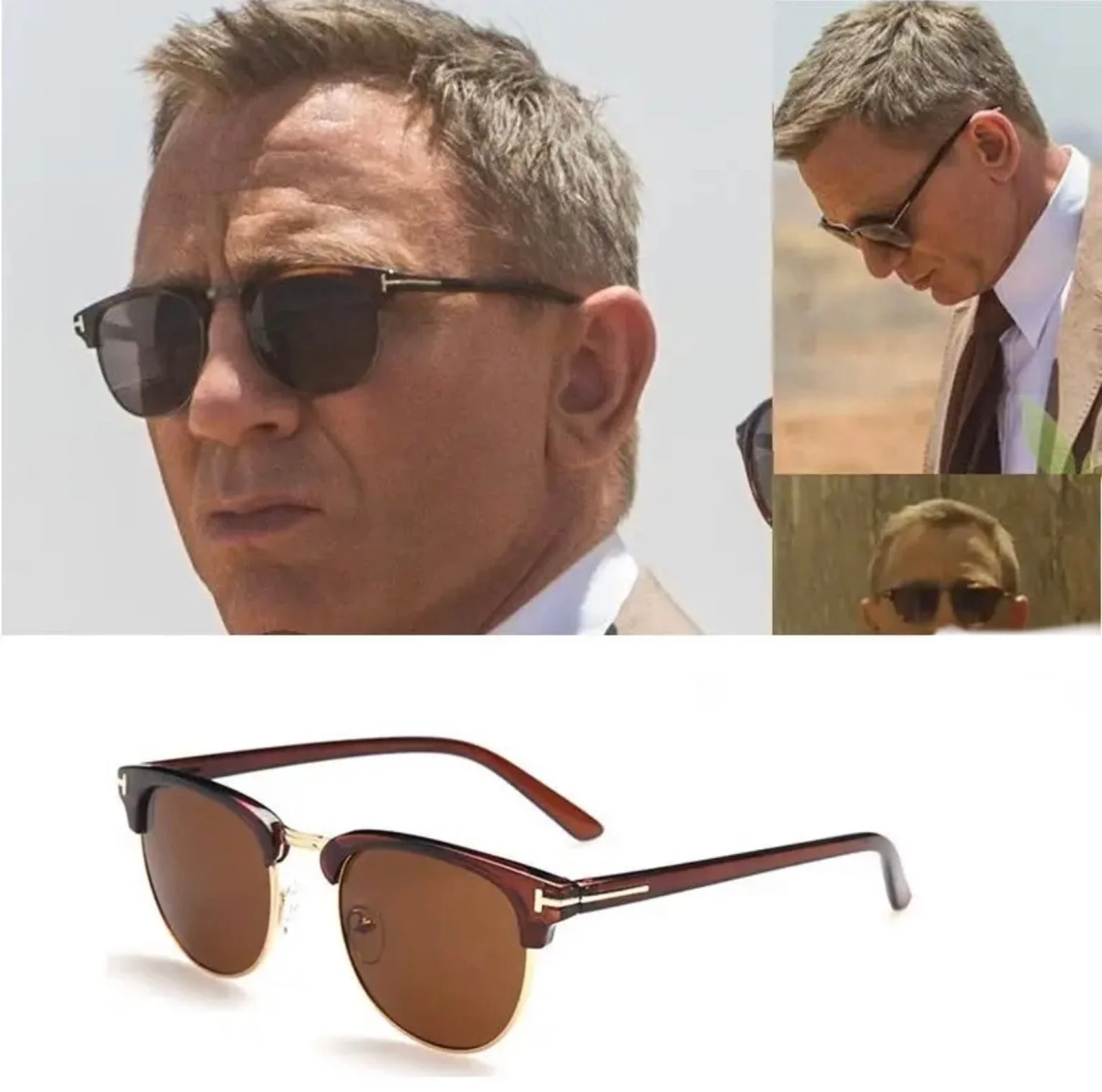 Photochromic Frameless Eyeglasses for Men Fashion Glasses Anti Radiation Eye Sun 4