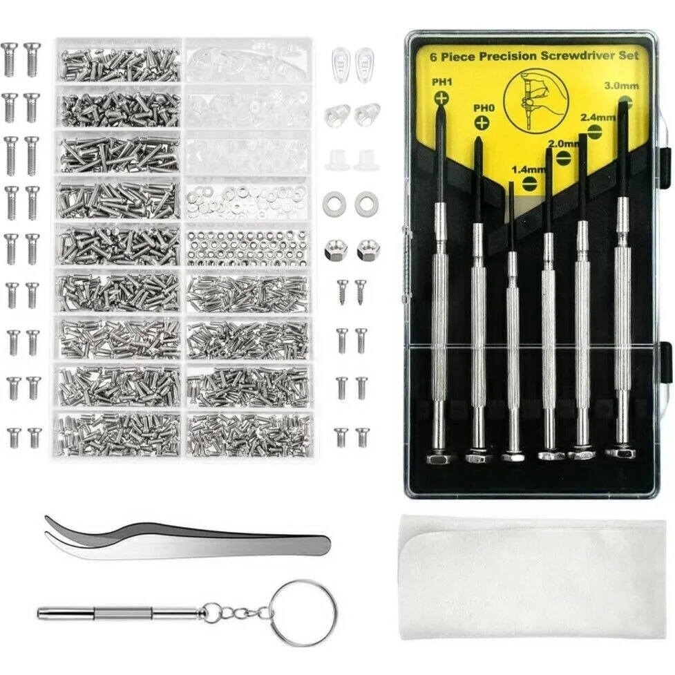 Sunglasses Repair Kit Eyeglass Screws Glasses Screwdriver Tool Set for Rayban